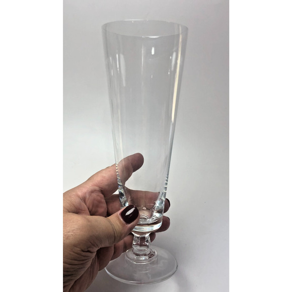 Vintage Lenox Made in USA 2 Clear Crystal Pilsner Beer Glasses Barware Cocktails - Picture 2 of 3